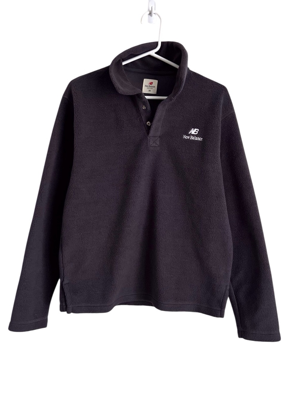 New Balance Grey Pullover 1/4 Snap Fleece Athletic Gorpcore Neutral USA Women XS